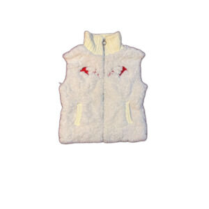 Women Faux Fur Collared Zip up Vest